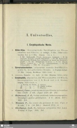 I. Universelles