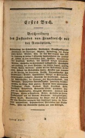 Historische Nachrichten und politische Betrachtungen über die französische Revolution, Erster Band