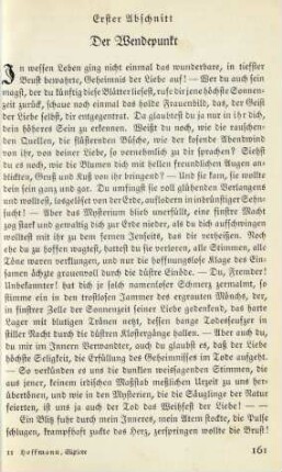 Erster Abschnitt: Der Wendepunkt