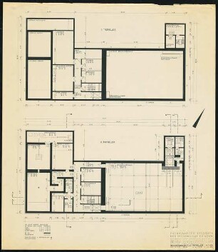 Physikalische Institute der Universität Köln: Beschleunigerhalle 1. und 2.Tiefkeller 1:100, Blattnummer 058