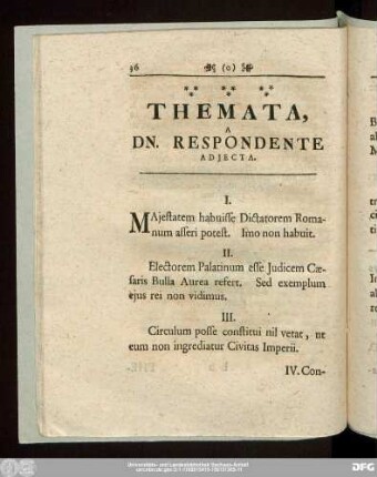 Themata, A Dn. Respondente Adiecta.