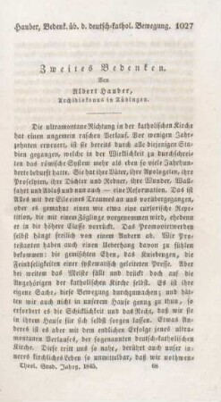 1027-1053 Bedenken über die deutsch-katholische Bewegung : zweites Bedenken