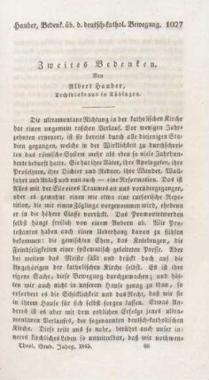 1027-1053 Bedenken über die deutsch-katholische Bewegung : zweites Bedenken