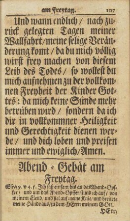 Abend-Gebät am Freytag