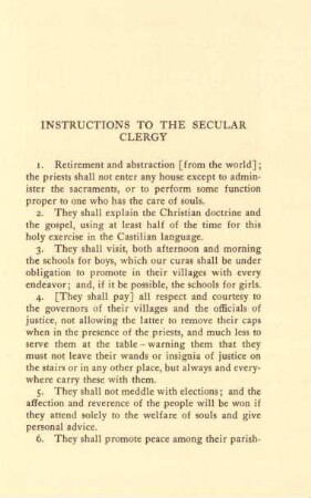 Instructions to the secular clergy