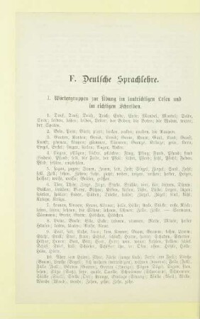 F. Deutsche Sprachlehre