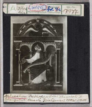 München, Staatsbibliothek, Clm 4452, fol. 4r: Evangelist Marcus