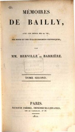 Mémoires de Bailly, Tome Second