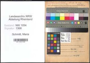 Entnazifizierung Maria Schmitt , geb. 02.10.1887 ()