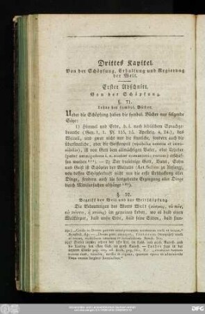 Erster Abschnitt. Von der Schöpfung.