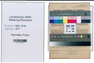 Entnazifizierung Franz Henneke , geb. 15.04.1894 (Kaufmaennischer Angestellter)