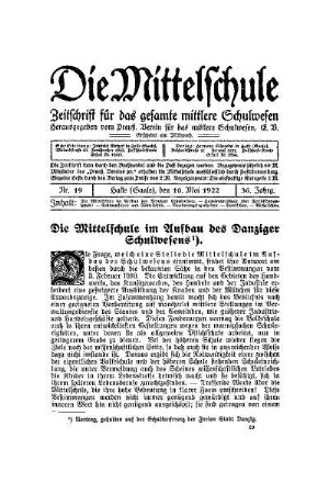Die Mittelschule im Aufbau des Danziger Schulwesens