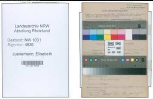 Entnazifizierung Elisabeth Juenemann , geb. 20.06.1879 ()