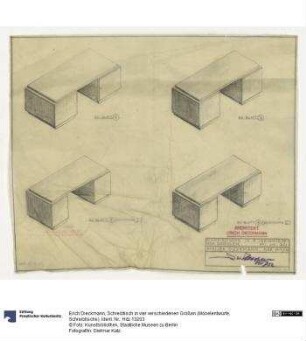 Schreibtisch in vier verschiedenen Größen (Möbelentwürfe, Schreibtische)