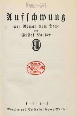 Aufschwung : ein Roman vom Tage