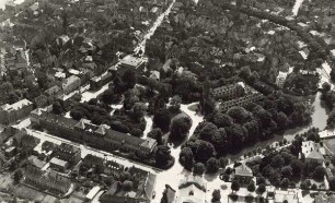 Blick auf Schlossplatz und Innenstadt. Detmold, Schlossplatz
