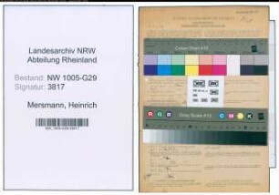 Entnazifizierung Heinrich Mersmann , geb. 20.07.1891 (Bahnsekretaer)