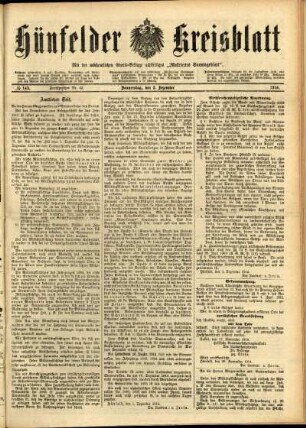 Ausgabe vom Donnerstag, den 03. Dezember 1914.