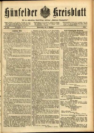 Ausgabe vom Donnerstag, den 03. Dezember 1914.