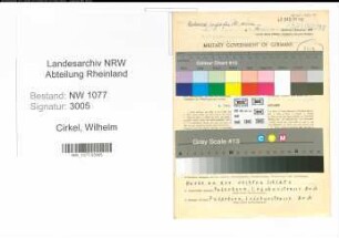 Entnazifizierung Wilhelm Cirkel , geb. 07.09.1917 (Polizist)