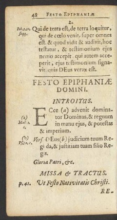 Festo Epiphaniae Domini.