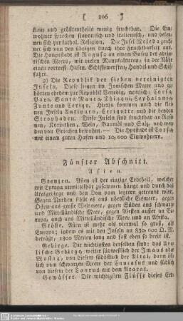 Fünfter Abschnitt. Asien