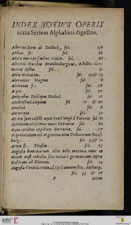 Index totivs operis iuxta Seriem Alphabeti digestus