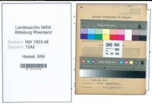 Entnazifizierung Willi Hassel , geb. 09.12.1901 (Milchhaendler)