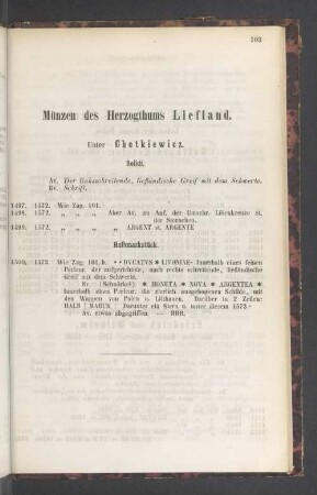 Münzen des Herzogthums Liefland