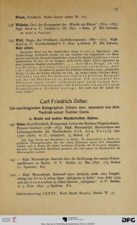 Carl Friedrich Zelter (Nr. 140-189)