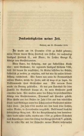 Denkwürdigkeiten des Landgrafen Karl von Hessen-Kassel von ihm selbst dictirt : aus dem französischen, als Manuscript gedruckten, Original übersetzt