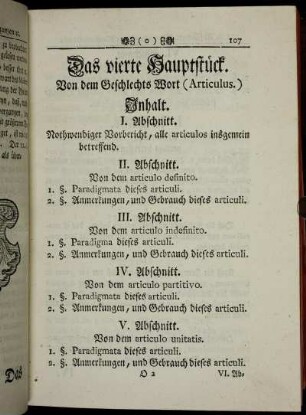 Das vierte Hauptstück. Von dem Geschlechts Wort (Articulus.)