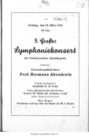 5. Großes Symphoniekonzert