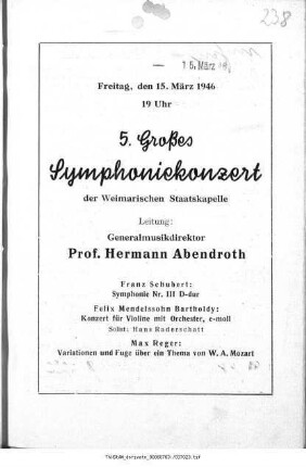5. Großes Symphoniekonzert