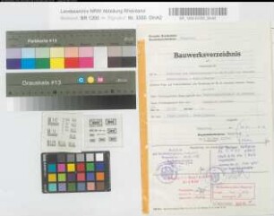 Bauwerksverzeichnis und Nachweisung der bei der Aufhebung des Bahnüberganges in km 27,042 der Strecke Schmallenberg-Wenholthausen berührten Wege- und Vorflutverhältnisse, nebst Bezeichnung der für sie entworfenen baulichen Anlagen [3 Bll.], o. M. Stnr.: 91, Iwü, Bunr.: 3, Blnr.: 1