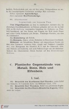 I. Saal (Nr. 882 - 884)