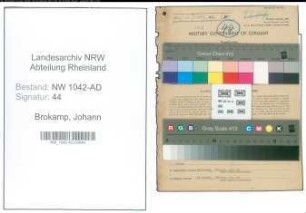 Entnazifizierung Johann Brokamp , geb. 12.03.1903 (Kassenangestellter)