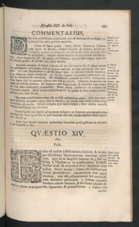 Quaestio XIV. De Fide.