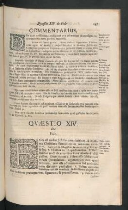 Quaestio XIV. De Fide.