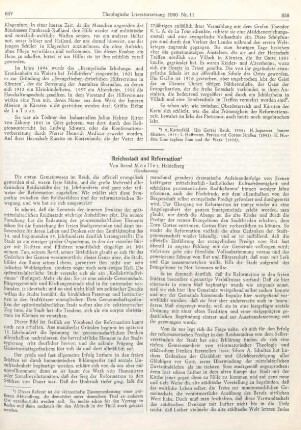 857-860 Reichsstadt und Reformation
