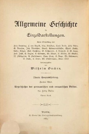 Urgeschichte der germanischen und romanischen Völker. 4