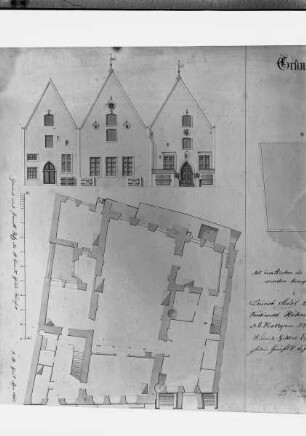 Aufriss der Häuser der Kanutigilde