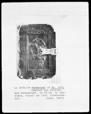 Psalterium und Diurnale — Einband aus braunem Leder über Holz