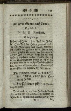 CCCCXLII. Am XVII. Sonnt. nach Trinit. Epistel.