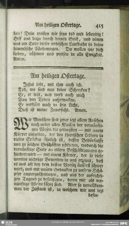 Am heiligen Ostertage