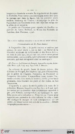 Un "petit maître inconnu" de la fin du XVIIIe siècle