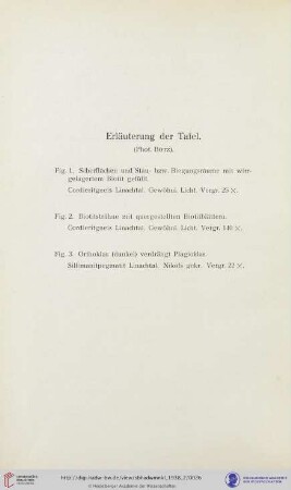 Erläuterung der Tafel