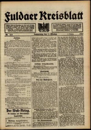 Ausgabe vom Donnerstag, den 11. Oktober 1917.