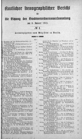 No 1, 9. Januar 1913