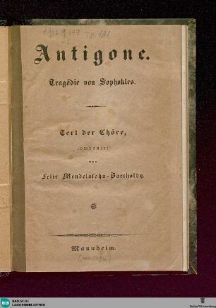 Antigone : Tragödie von Sophokles